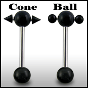 Tongue Barbell with UV balls