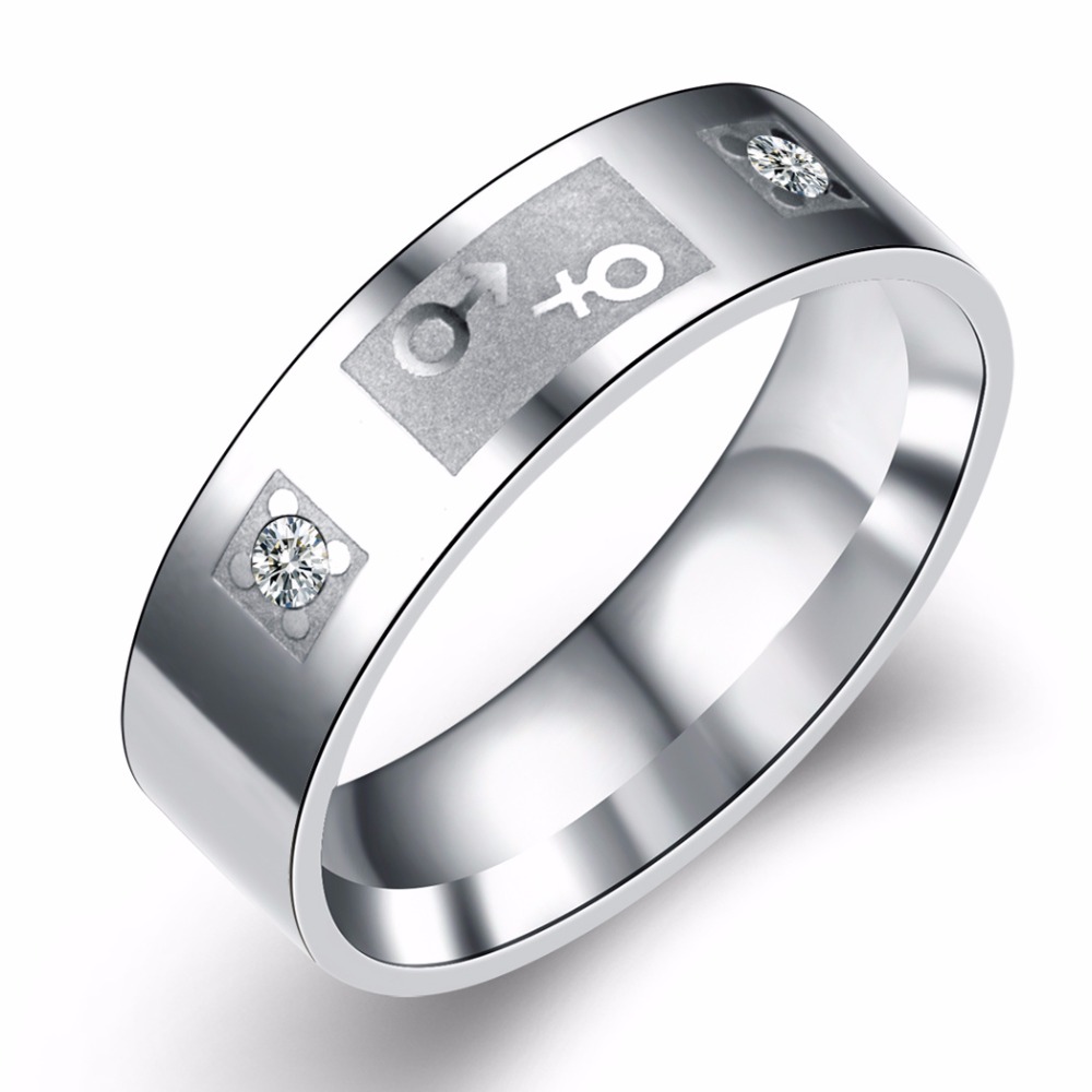 Rostfritt stål ring  CZ 6mm