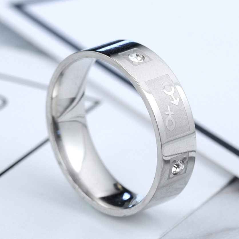 Rostfritt stål ring  CZ 6mm - 2