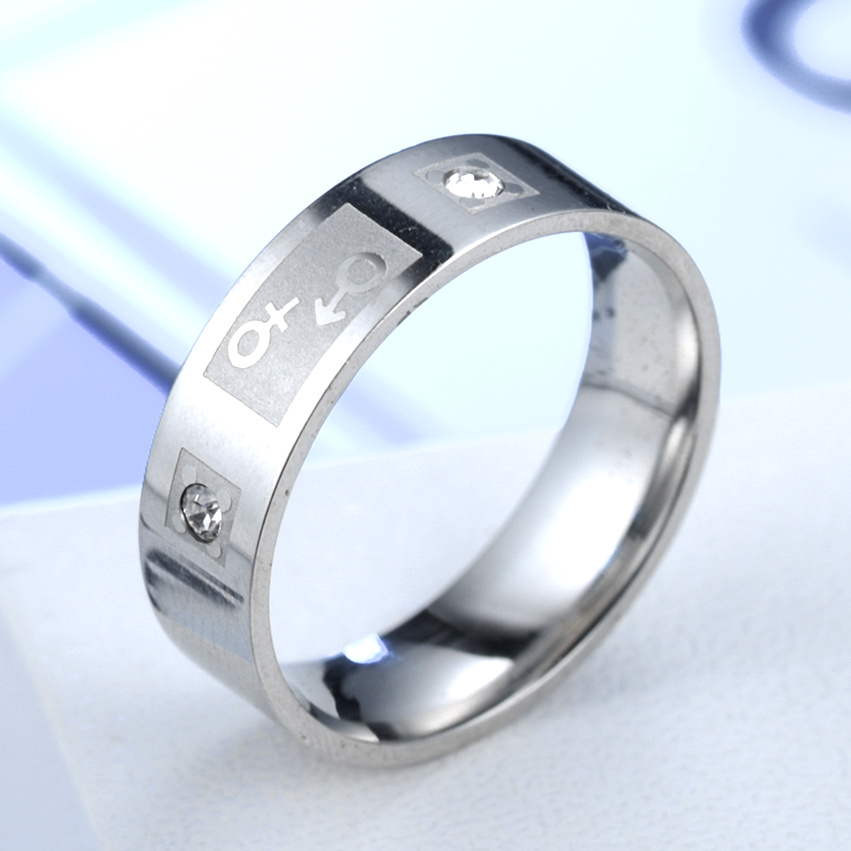 Rostfritt stål ring  CZ 6mm - 3