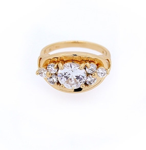 18K Guldfyllda Guld Filled gulddoublé Ring CZ