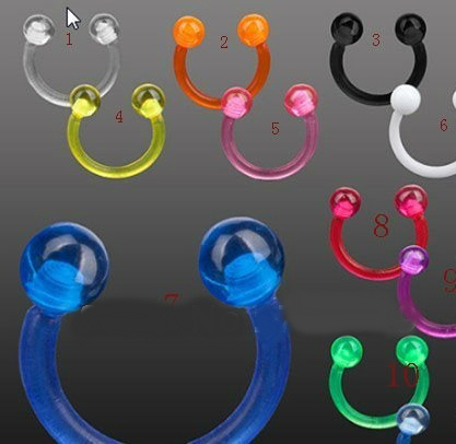 Body Piercing smycken näsa ring Bcr ring UV bioflex näsa smycken