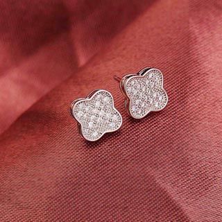 White Gold Filled CZ Womens Earrings