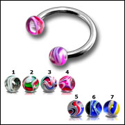SS Circular Barbells with UV Balls