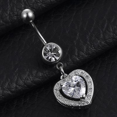 Navel Piercing Zircon  Heart 