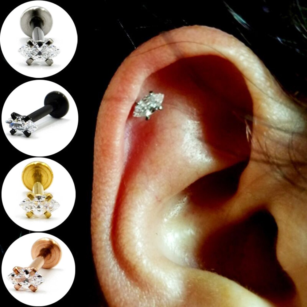 CZ Labret läppiercing - 2