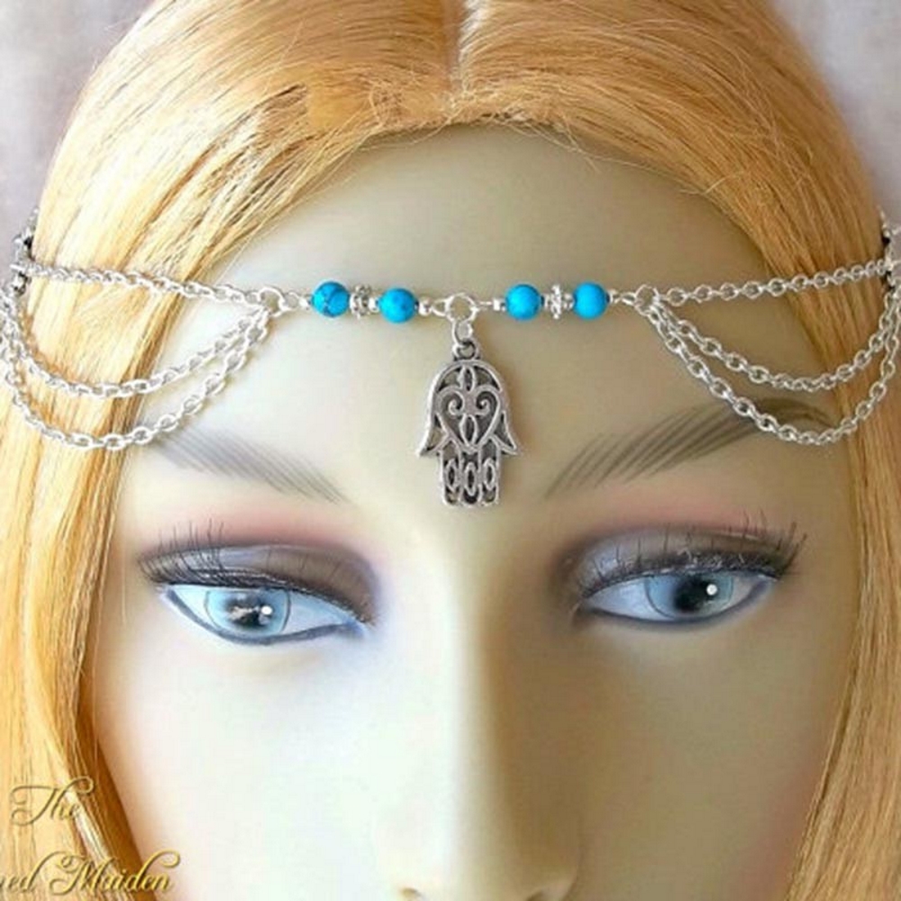 Women Hair Band Chains Crystal 