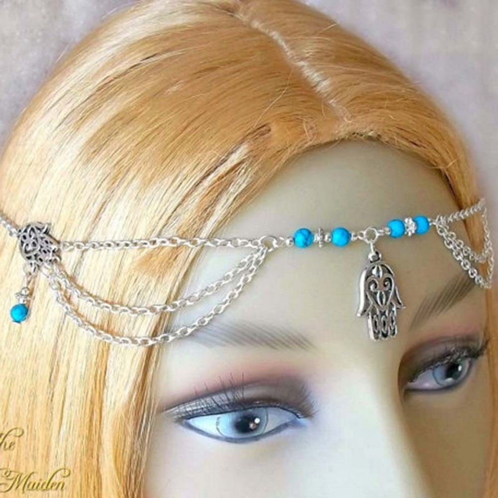 Women Hair Band Chains Crystal  - 4