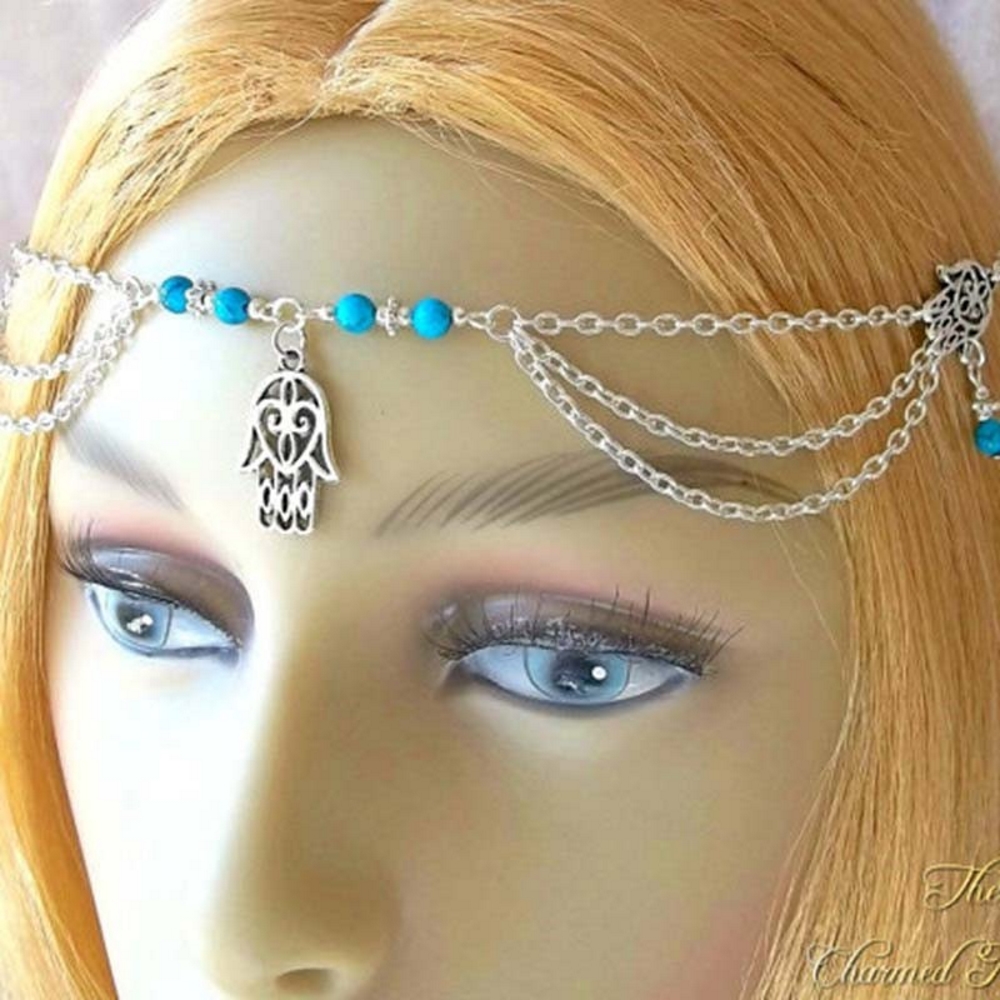 Women Hair Band Chains Crystal  - 2