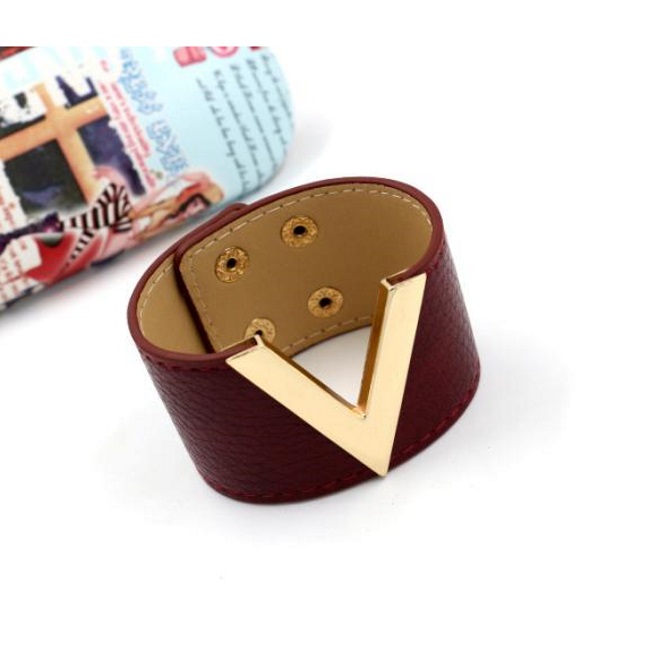 Leather Wrap Wristband Bracelet Bangle - 4