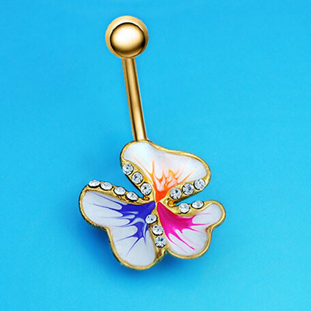 Gold Plated Navel Belly Button Ring Body Piercing - 4
