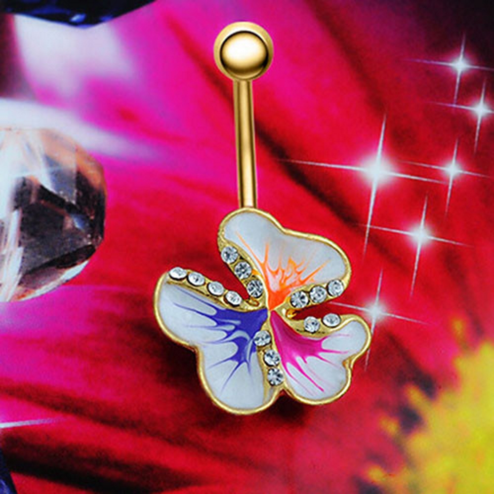 Gold Plated Navel Belly Button Ring Body Piercing - 3