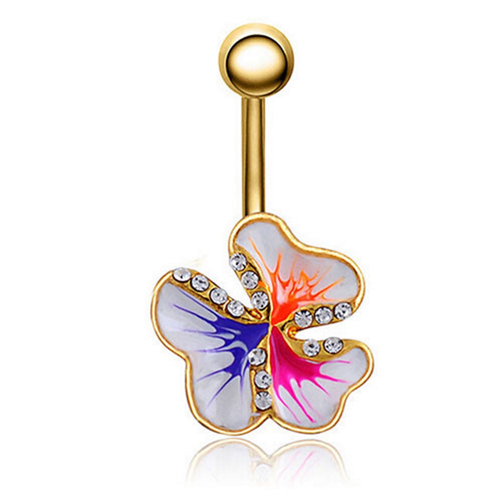 Gold Plated Navel Belly Button Ring Body Piercing