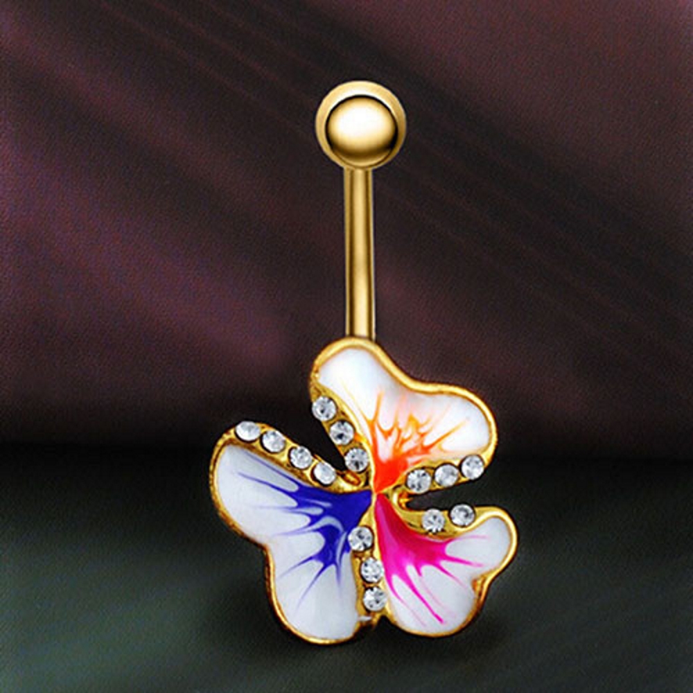 Gold Plated Navel Belly Button Ring Body Piercing - 2