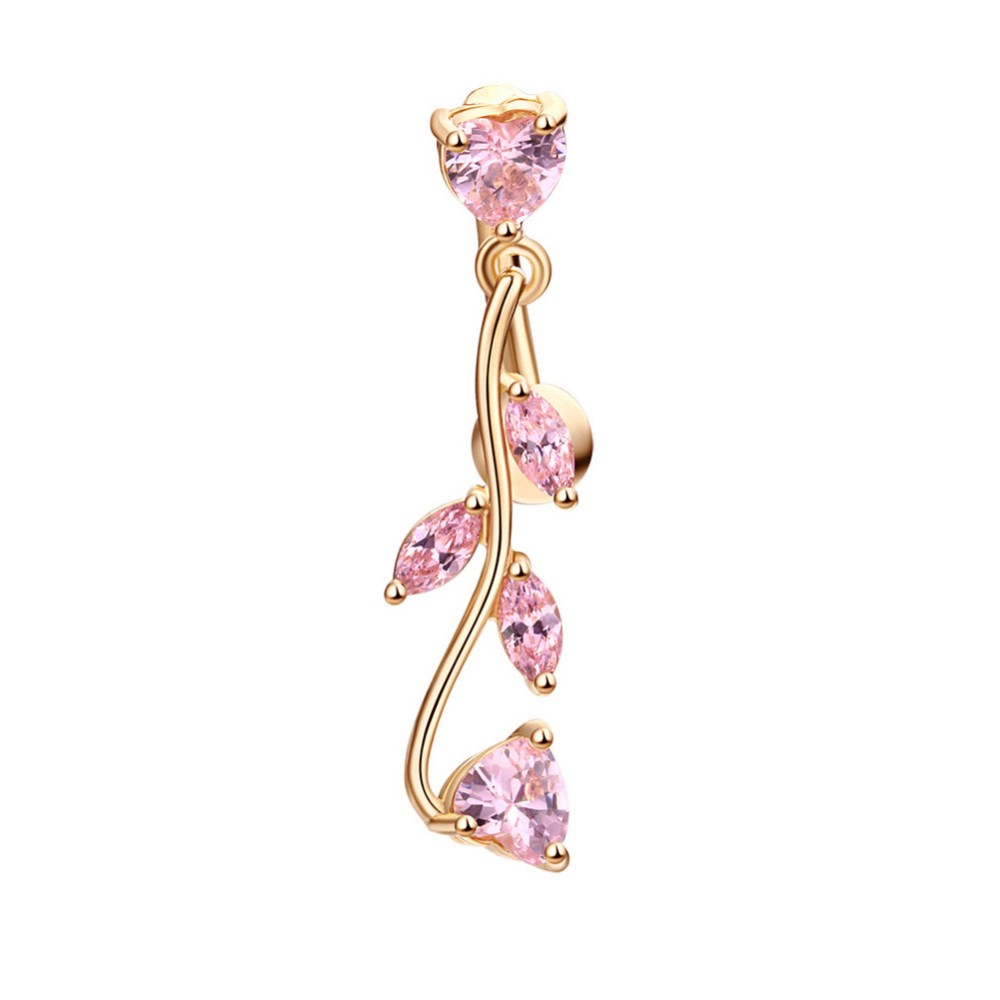 Navel Jewelry piercing Zircon Gold Plated 