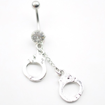 Body jewelry handcuffs style navel belly button ring - 2