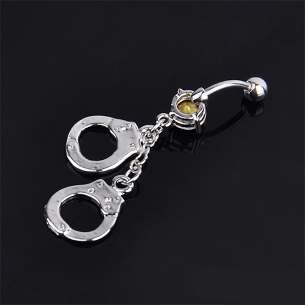Body jewelry handcuffs style navel belly button ring - 4