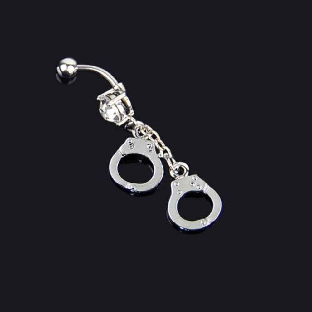 Body jewelry handcuffs style navel belly button ring - 3