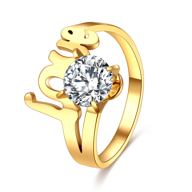 Rostfritt stål ring CZ