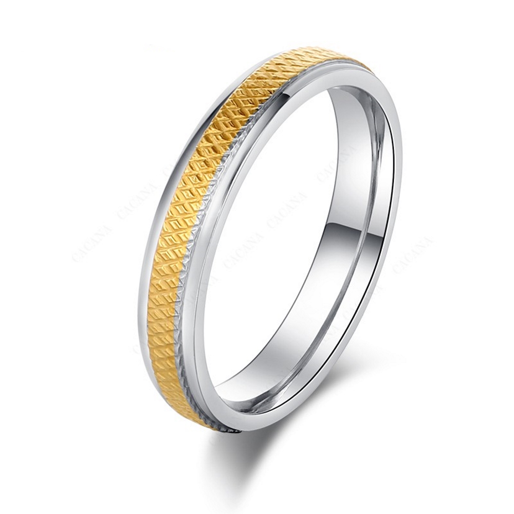 Rostfritt stål ring SILVER-GULD
