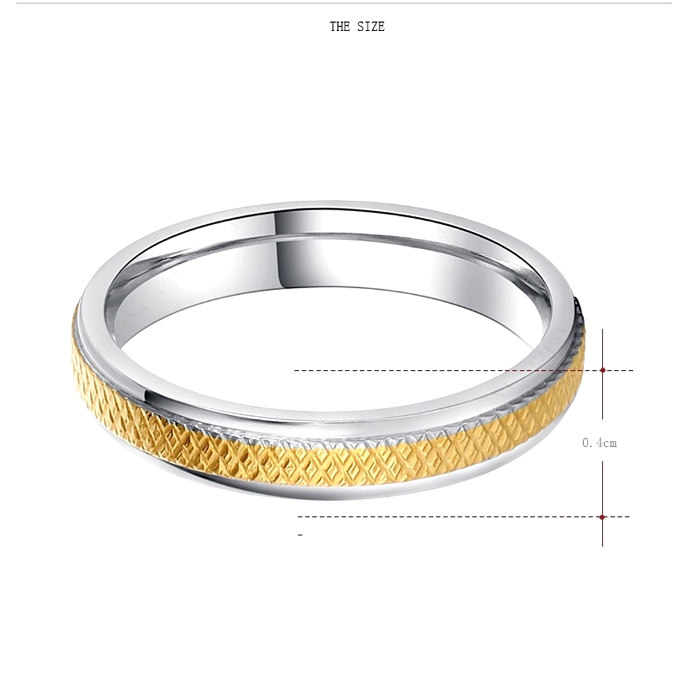 Rostfritt stål ring SILVER-GULD - 2