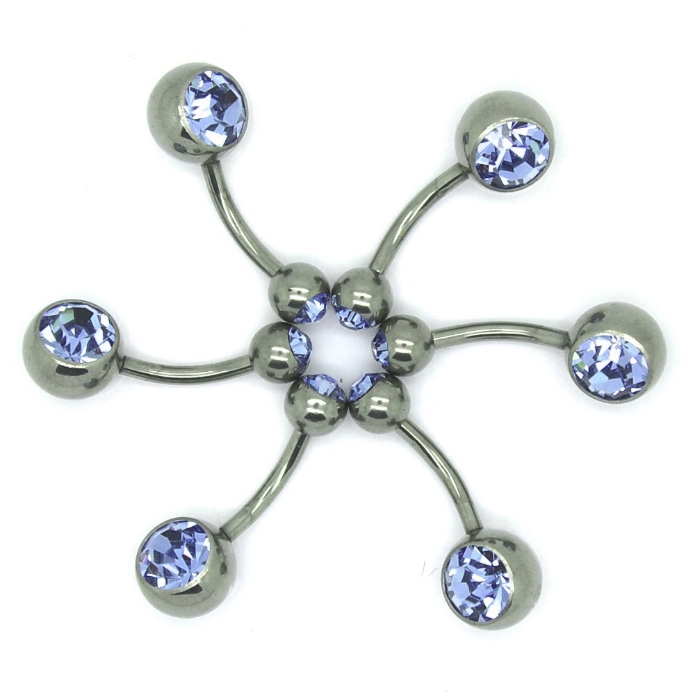 CZ  Nipple Ring G23 Titanium Belly Button Rings