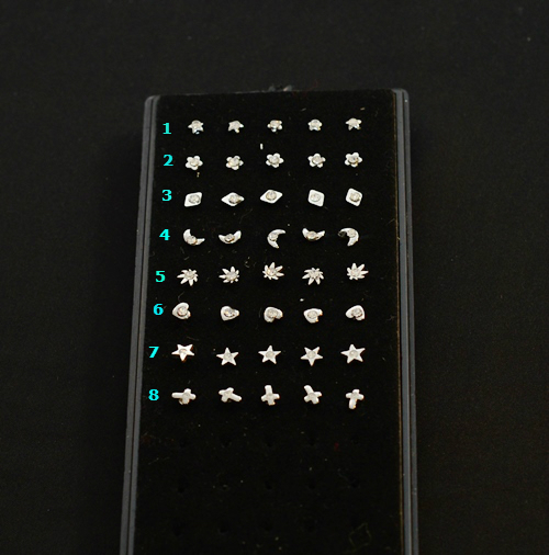 Stainless steel Attrctive Design Nose Stud Ring with Crystal Fashion Body Piercing Jewelry - 8