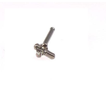 Stainless steel Attrctive Design Nose Stud Ring with Crystal Fashion Body Piercing Jewelry - 3