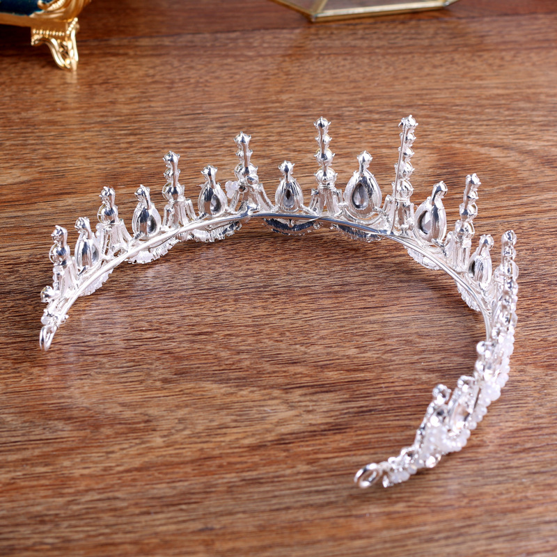 Lyx kristall CZ bröllop hår krona tiara - 7