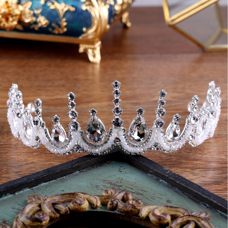Lyx kristall CZ bröllop hår krona tiara - 2