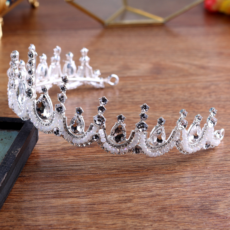 Lyx kristall CZ bröllop hår krona tiara - 6