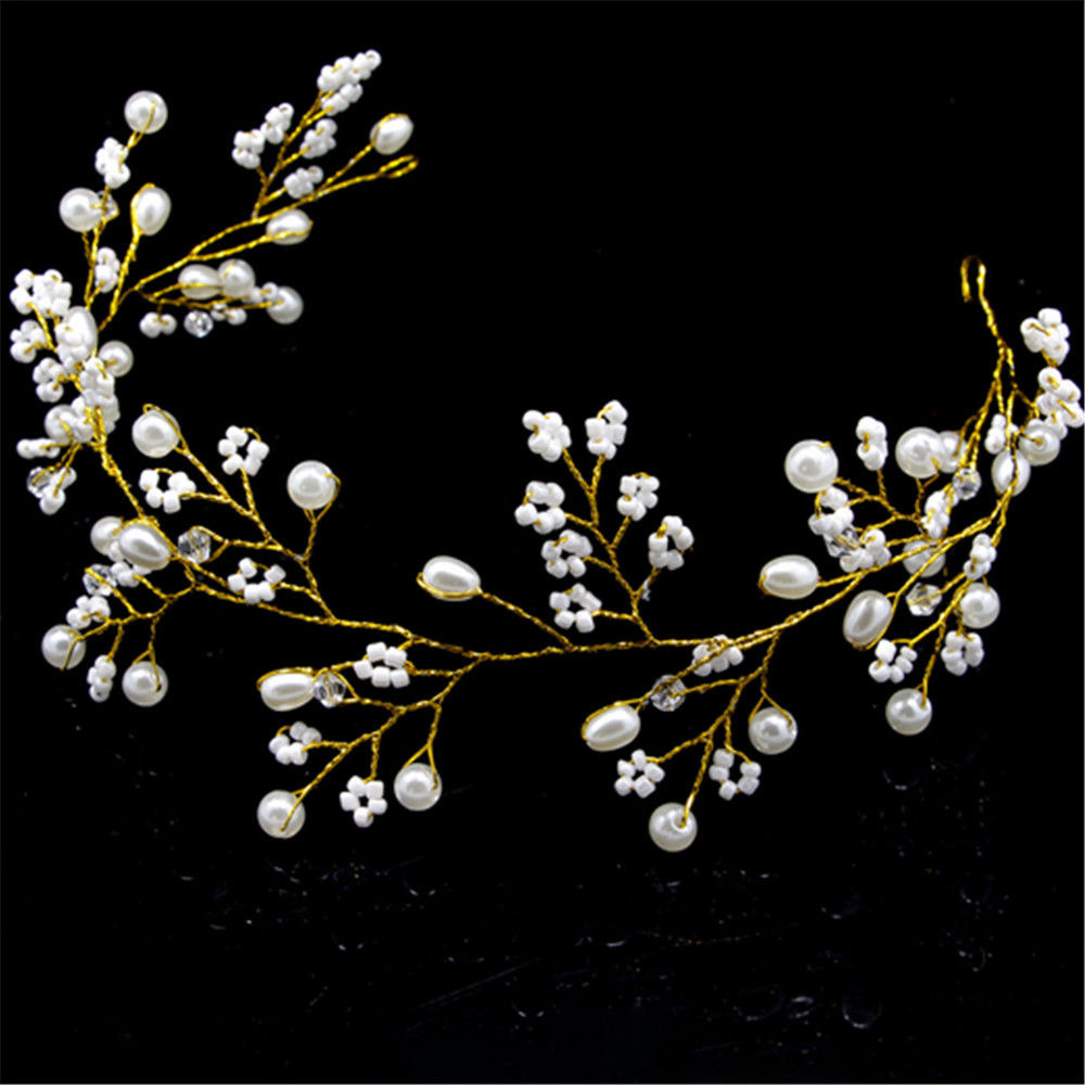 Women Hair Band Bowknot Hairband Wedding  Faux Pearl  - 3