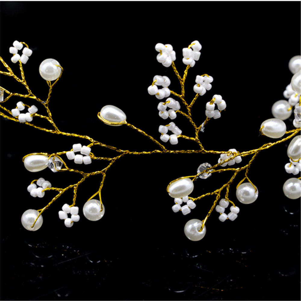 Women Hair Band Bowknot Hairband Wedding  Faux Pearl  - 4
