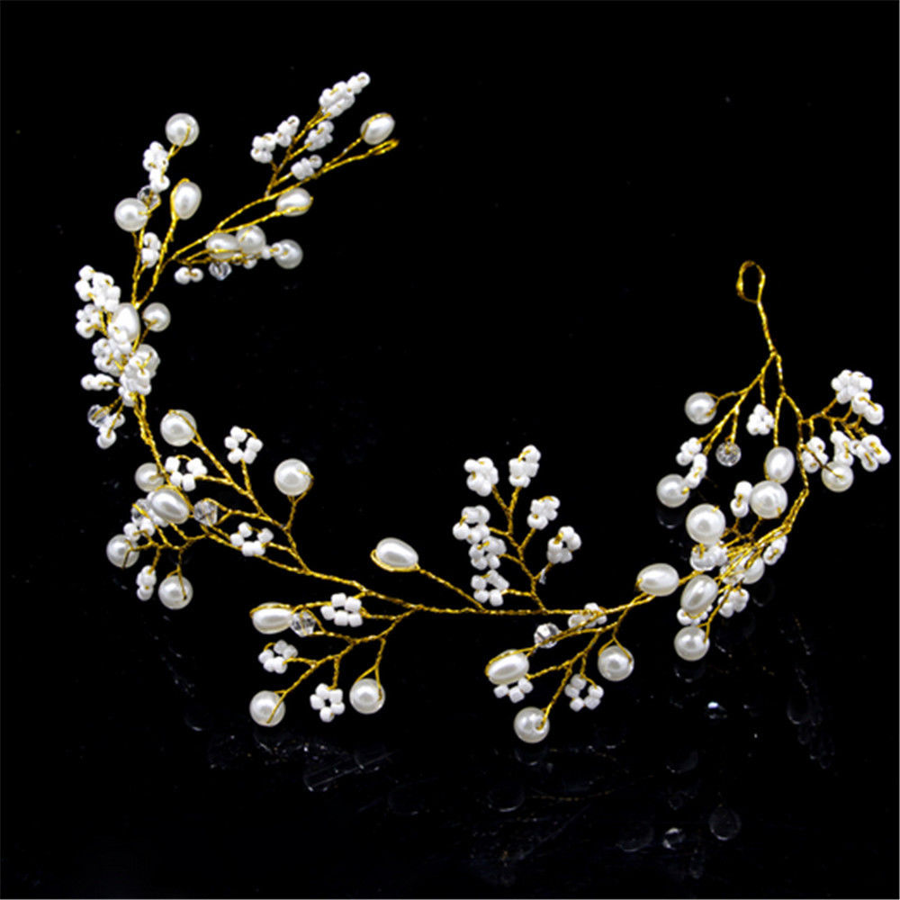 Women Hair Band Bowknot Hairband Wedding  Faux Pearl  - 2
