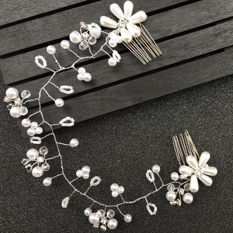 Women Hair Band Bowknot Hairband Wedding  Faux Pearl  - 3
