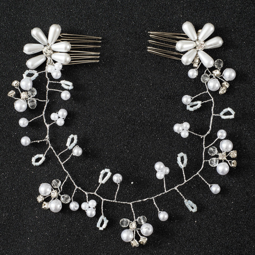 Women Hair Band Bowknot Hairband Wedding  Faux Pearl 