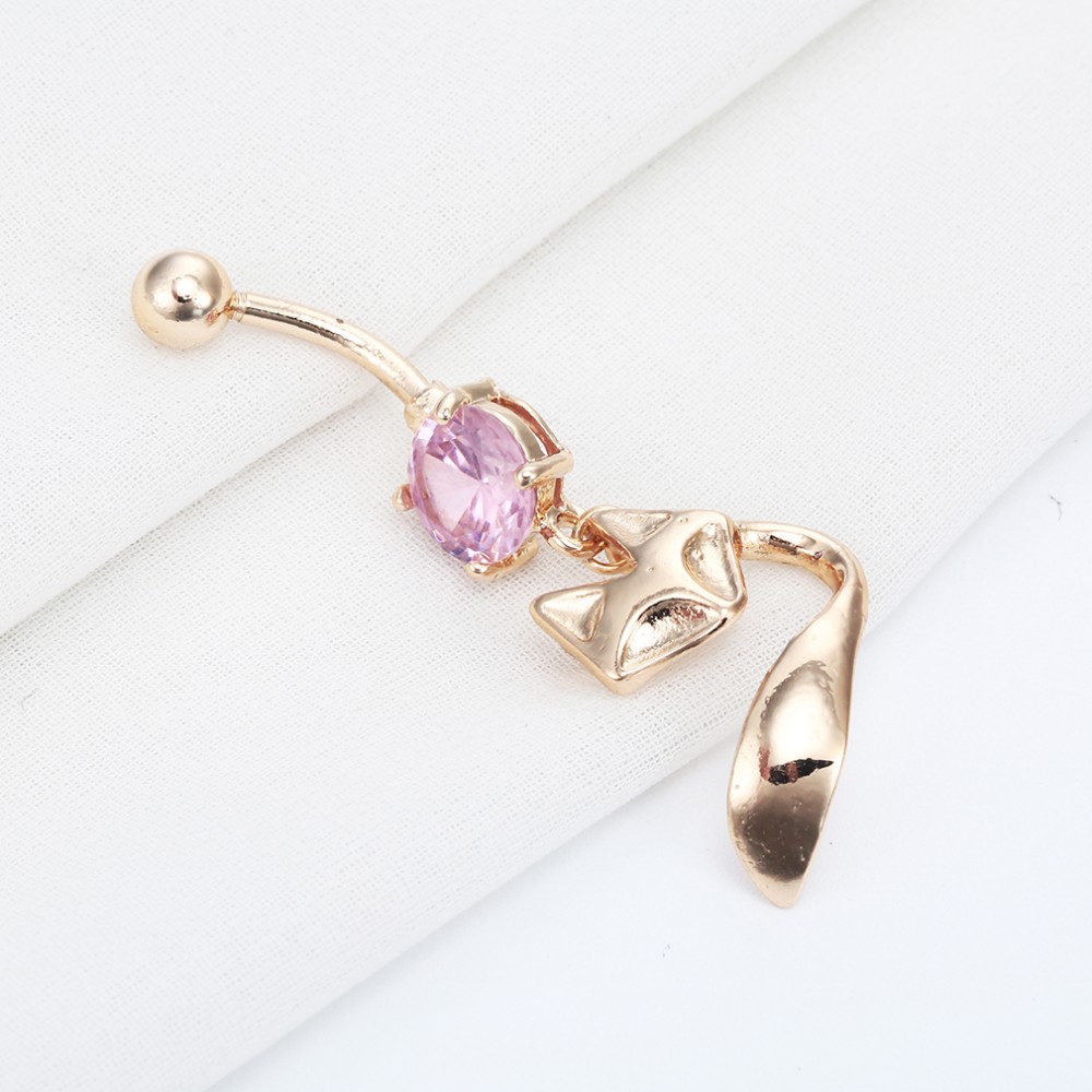 Gold Plated Navel Belly Button Ring Body Piercing Jewelry - 4