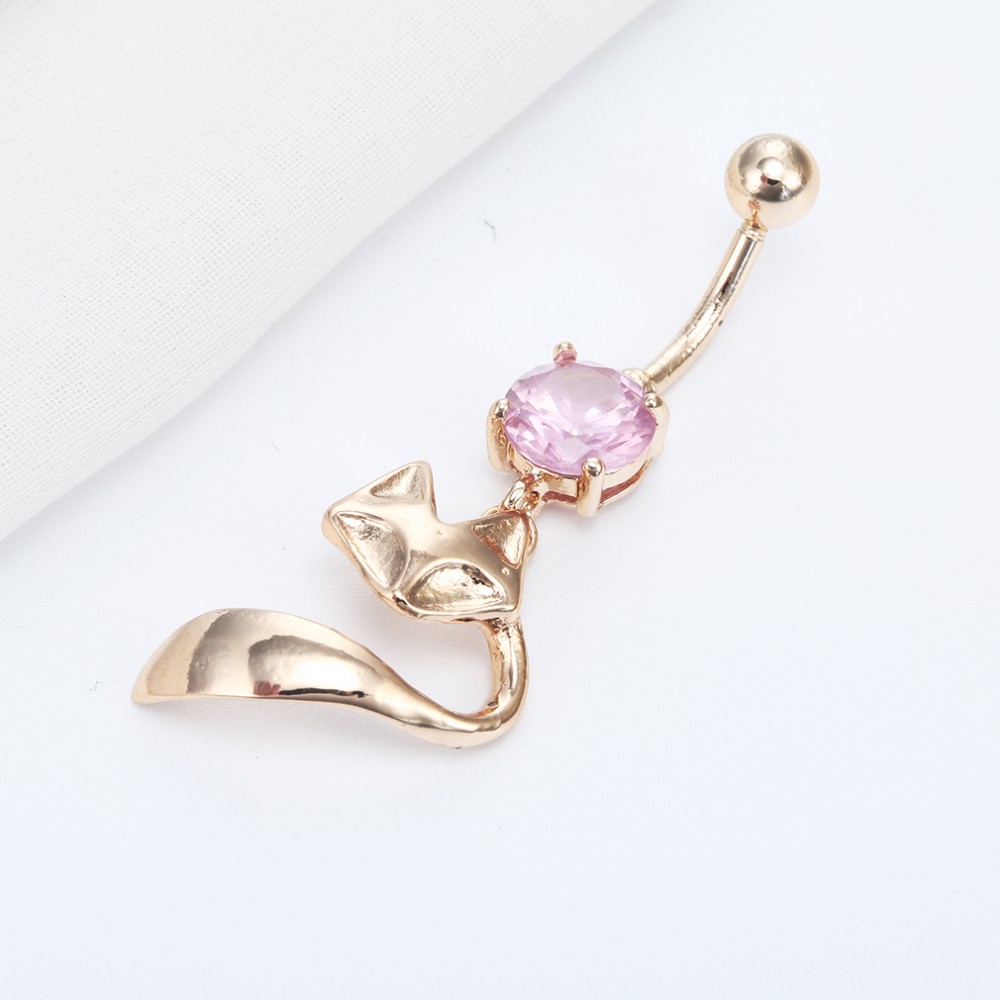 Gold Plated Navel Belly Button Ring Body Piercing Jewelry - 3