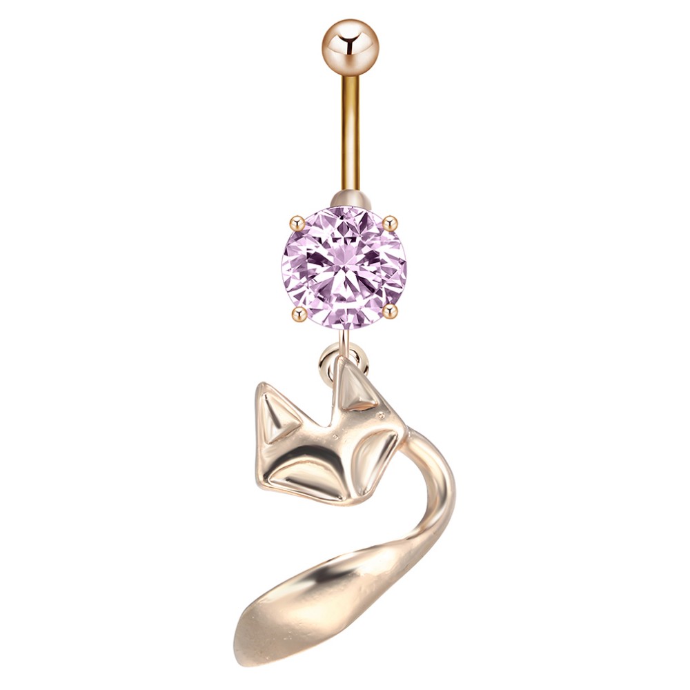 Gold Plated Navel Belly Button Ring Body Piercing Jewelry