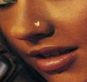 925 Sterling Silver guld näsa piercing - 2