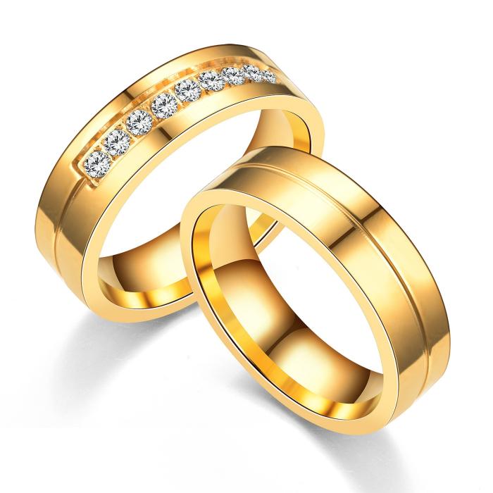 Rostfritt stål ring  guld/silver