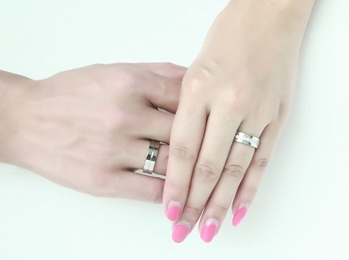 Rostfritt stål ring  guld/silver - 5
