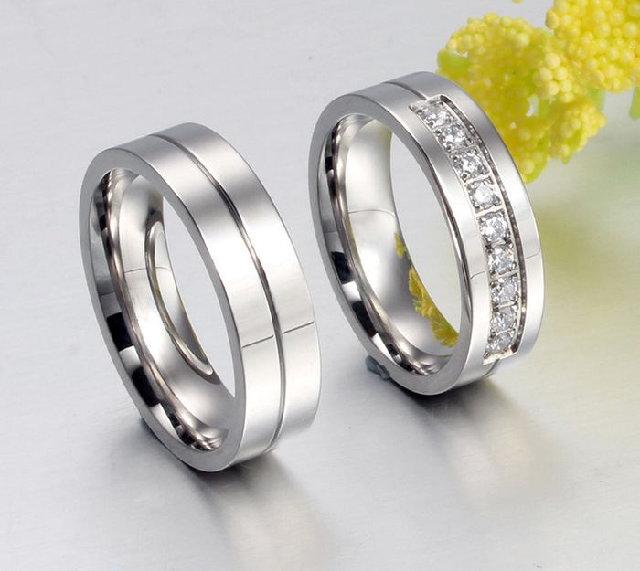 Rostfritt stål ring  guld/silver - 3
