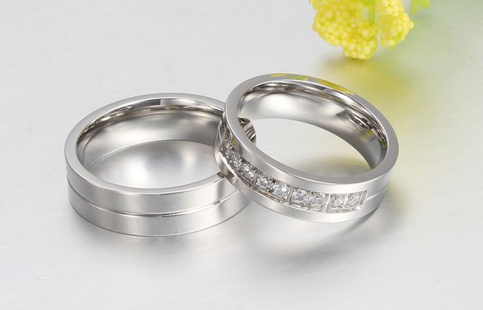 Rostfritt stål ring  guld/silver - 4