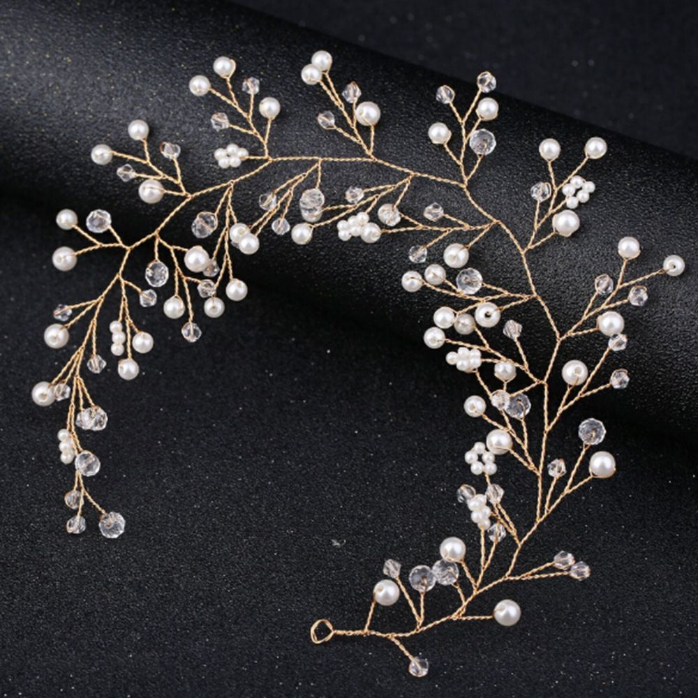 Women Hair Band Bowknot Hairband Wedding  Faux Pearl Crystal  - 2