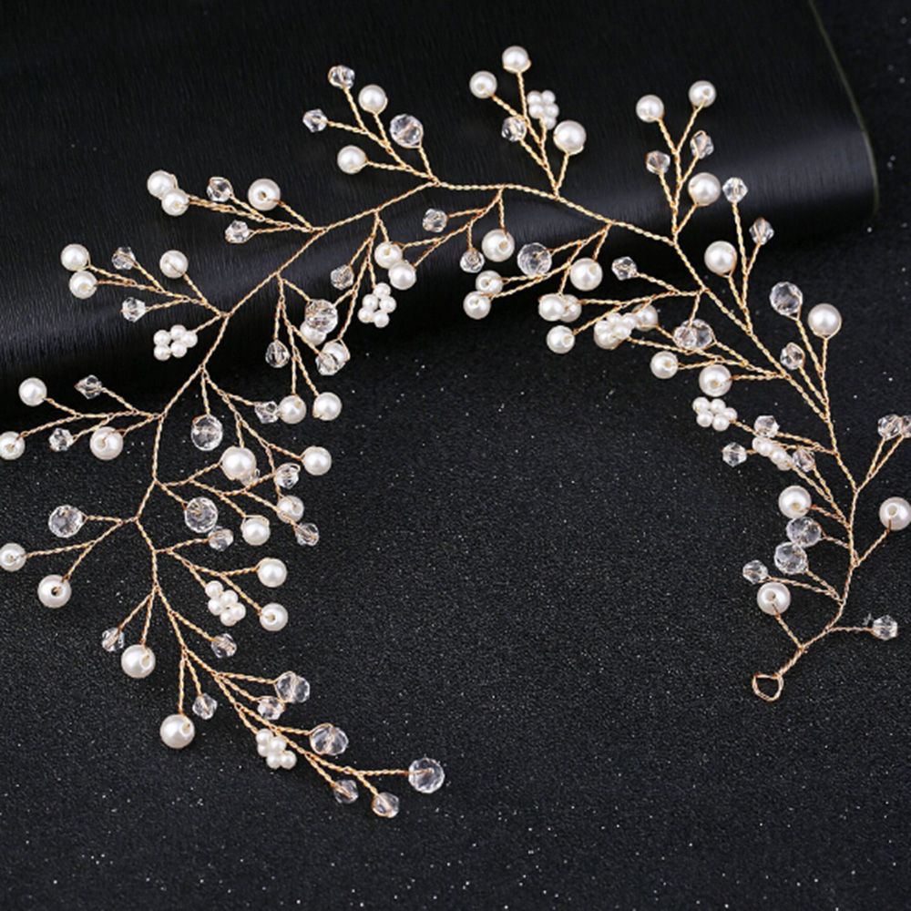 Women Hair Band Bowknot Hairband Wedding  Faux Pearl Crystal  - 6