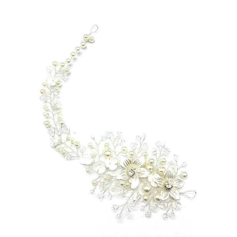 Women Hair Band Bowknot Hairband Wedding  Faux Pearl Crystal  - 2