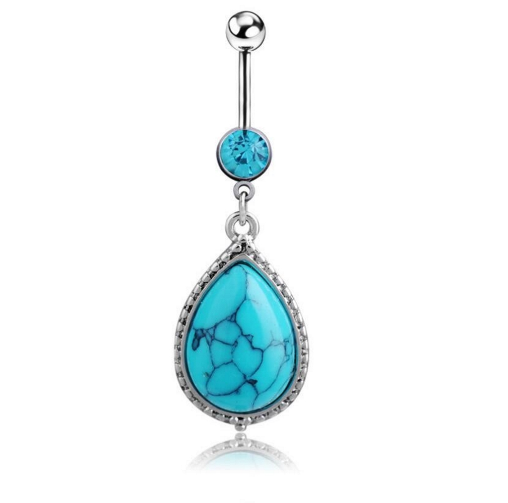 Navel Belly Button Ring Body Piercing 316l Steel crystal 
