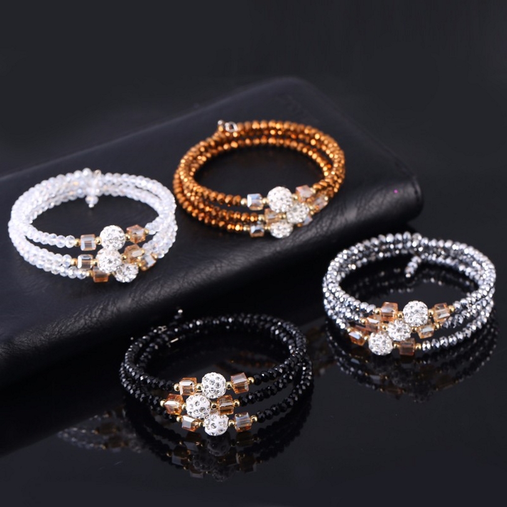 3 skikt kristall armband