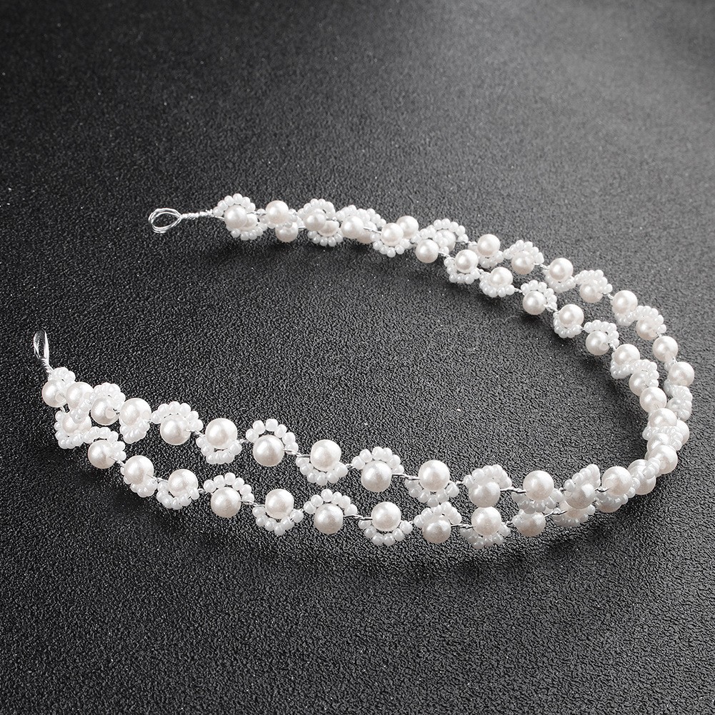 Kvinnor hårband  bröllop diadem pärla  - 3